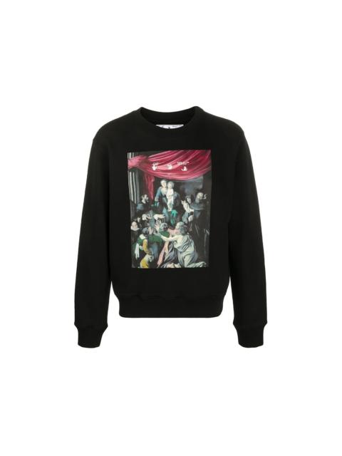 Off-White OFF-WHITE Slim Fit Caravaggio Painting Sweatshirt Black/Black