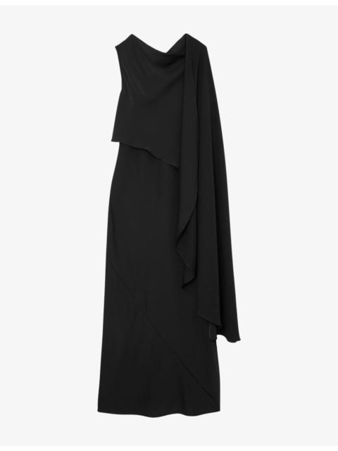 REISS Winnie Cape-Detail Woven Maxi Dress