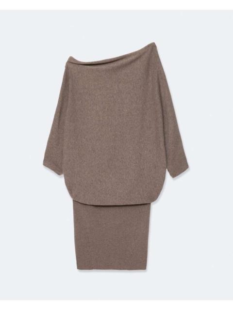 ALLSAINTS ELLIE ASYMMETRIC KNITTED COTTON MINI DRESS