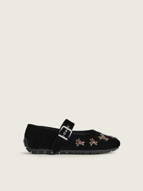 Simone Rocha Embellished Mary Jane Ballerina Grip
