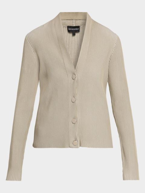 EMPORIO ARMANI Button-Down Rib Knit Cardigan