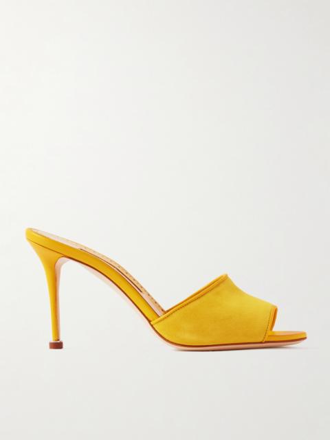 Manolo Blahnik Larache 90 Suede Mules