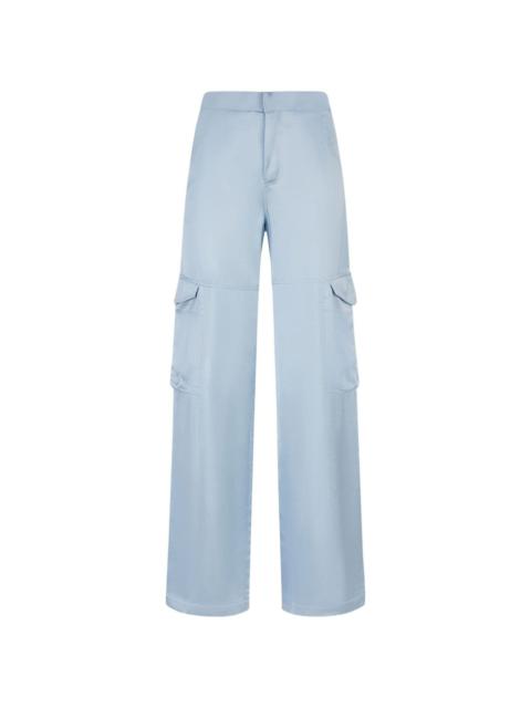 GCDS high-waisted satin cargo trousers