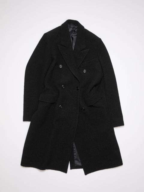 Double-breasted wool coat - Black