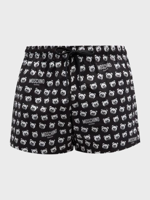 Moschino Men's Teddy Bear-Print Swim Shorts