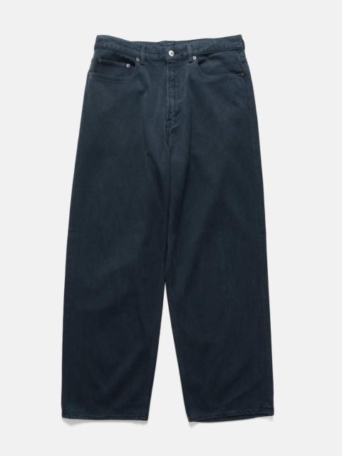 A.PRESSE Washed Silk Cotton Pique Pants Blue