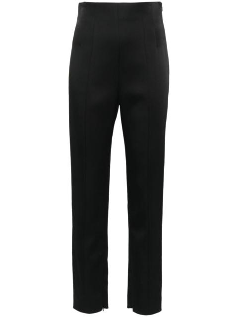 slim-fit satin trousers