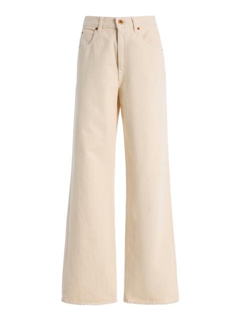 SLVRLAKE Grace Rigid High-Rise Wide-Leg Jeans ivory