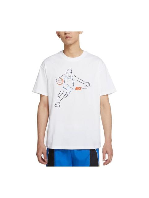 Nike Nike Basketball Embroidered Athleisure Casual Sports Short Sleeve White DJ1589-100