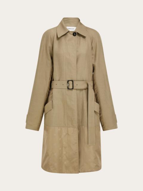 FERRAGAMO Duster coat with satin inserts