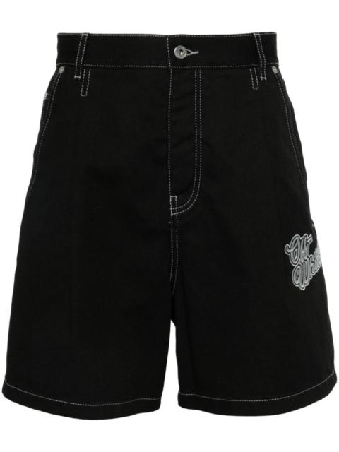 Off-White embroidered-logo denim shorts