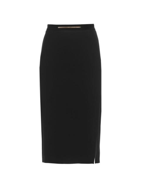 ELISABETTA FRANCHI jewel-plaque side-slit midi skirt