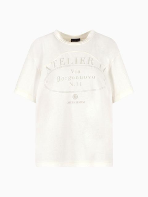 GIORGIO ARMANI Denim Collection oversized cotton-blend jersey T-shirt