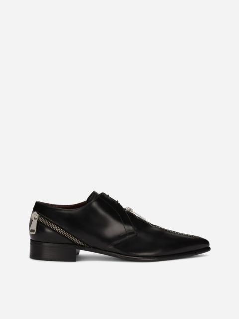 Dolce & Gabbana Brushed calfskin Derby shoes with zipper