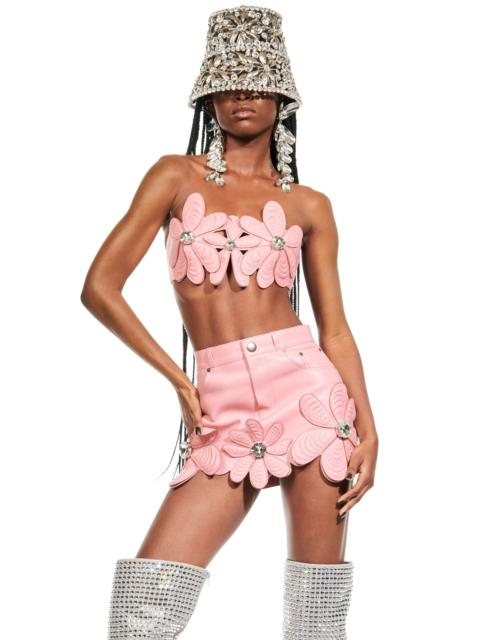 AREA MUSSEL FLOWER LEATHER BANDEAU