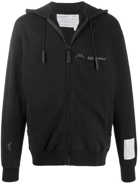 A-COLD-WALL* logo print zip-up hoodie