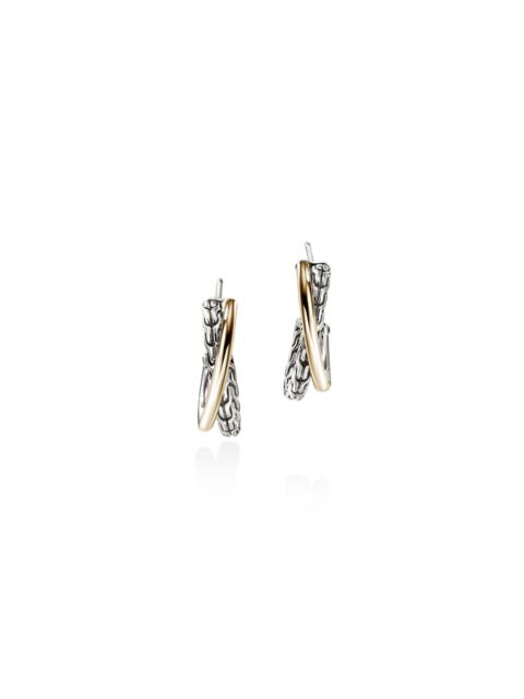 JOHN HARDY JH Essential Crossover Earring, Gold, Sterling Silver, 20.5MM