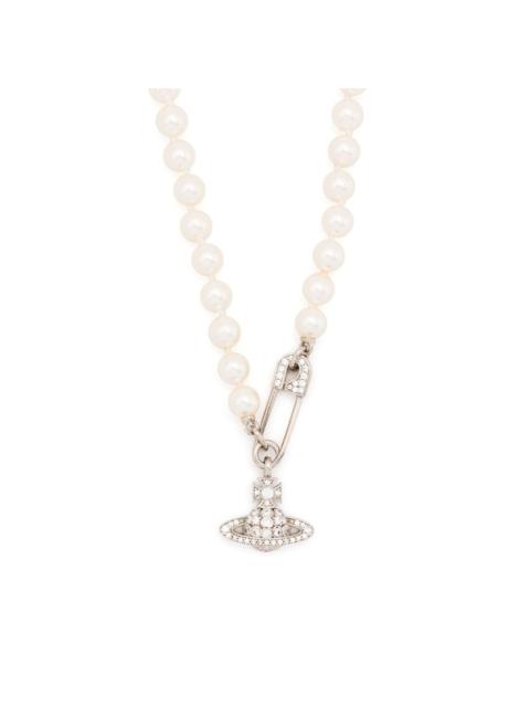 Vivienne Westwood Orb safety-pin pearl necklace