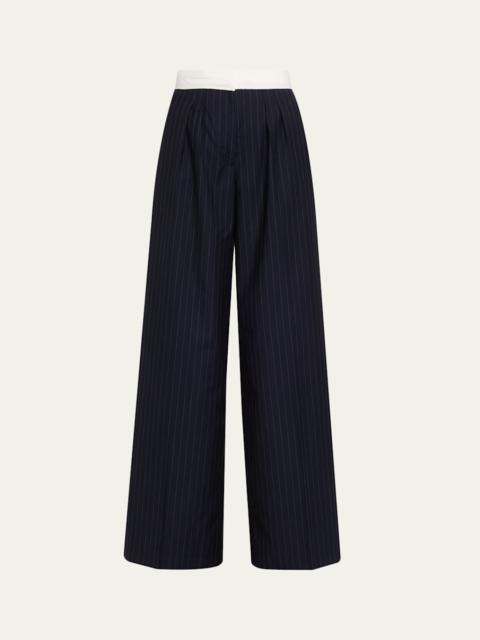 OFFICINE GÉNÉRALE Elia Pinstripe Italian Wool Pants