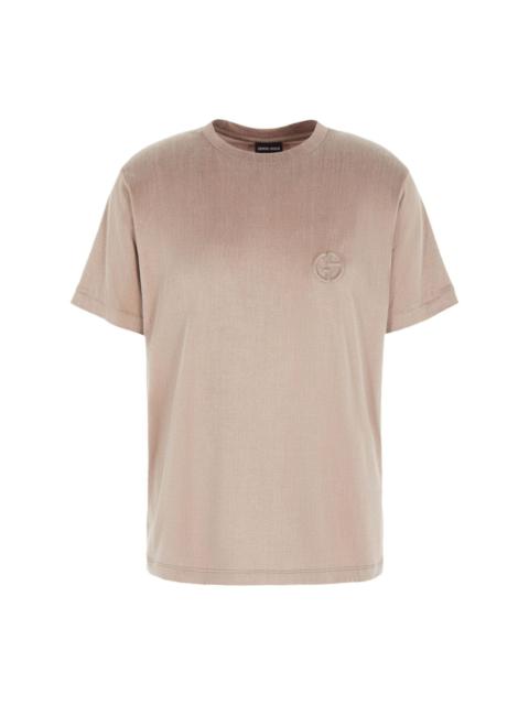 logo-embossed crew-neck T-shirt