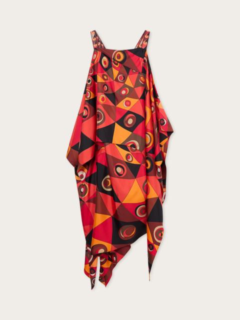 PUCCI OCCHI PRINT LONG FOULARD DRESS