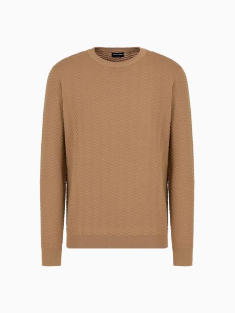 Chevron Ottoman wool crew-neck jumper