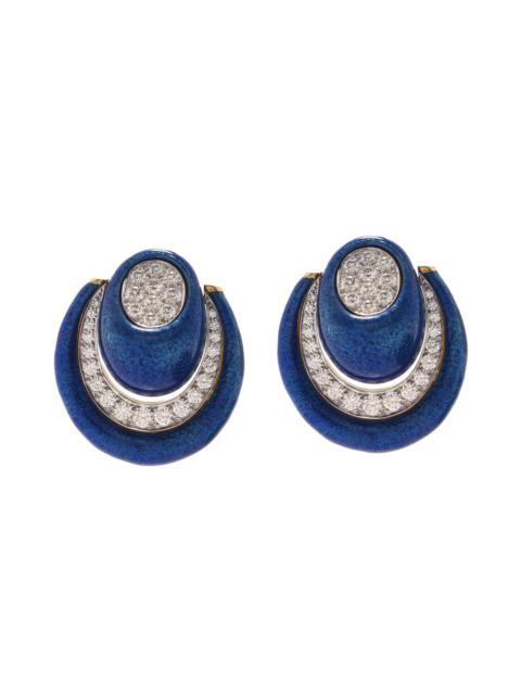 DAVID WEBB Diamond Royal Blue Studio Earrings