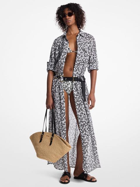 MICHAEL KORS Floral Print Cotton Lawn Shirtdress