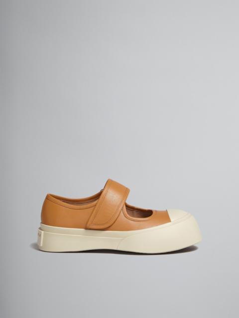 Marni BROWN NAPPA LEATHER MARY JANE SNEAKER