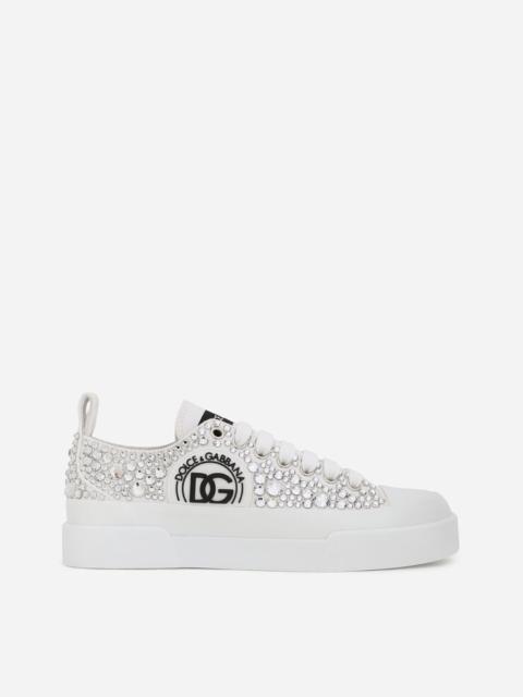 Canvas Portofino Light sneakers with fusible rhinestones