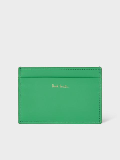 Paul Smith Green Leather 'Signature Stripe' Card Holder