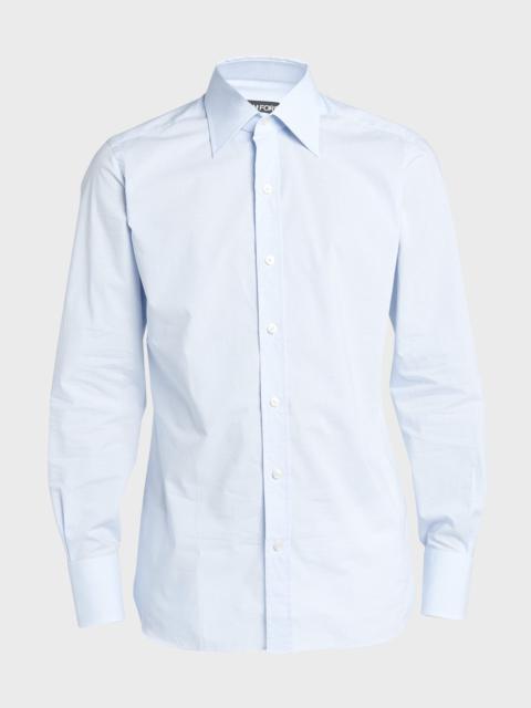 Men's Cotton Micro-Gingham Check Sport Shirt