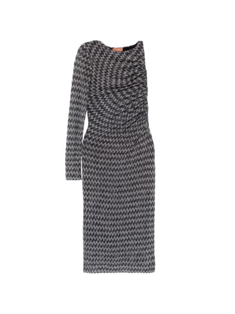 chevron-knit midi dress