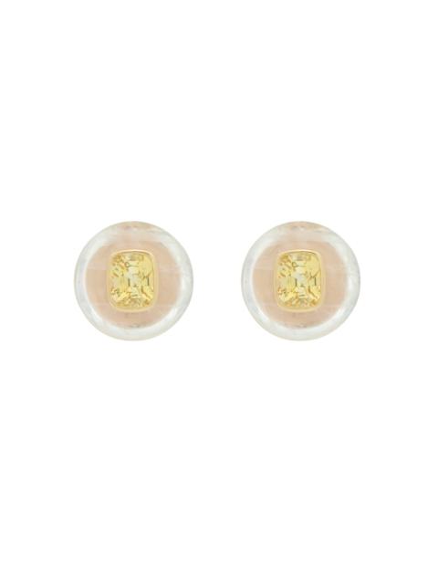 GABRIELA HEARST Yellow Sapphire Earrings in 18K Yellow Gold, Rose Quartz and Yellow Sapphire