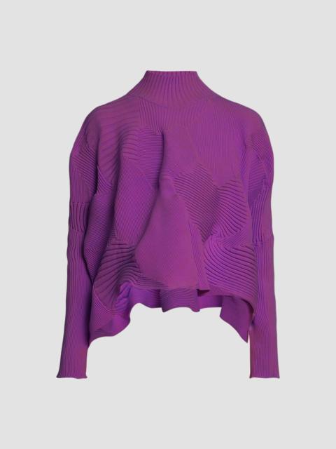 ISSEY MIYAKE Women's Kone Kone Rib-Knit Sweater - Purple