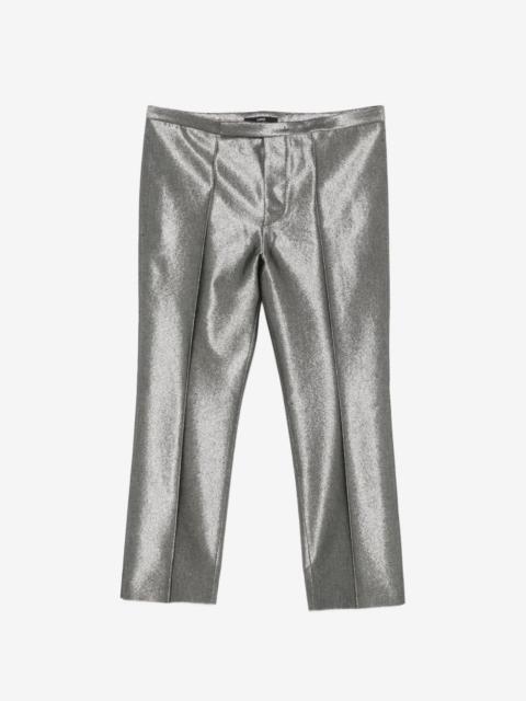 SAPIO metallic-effect pressed-crease trousers