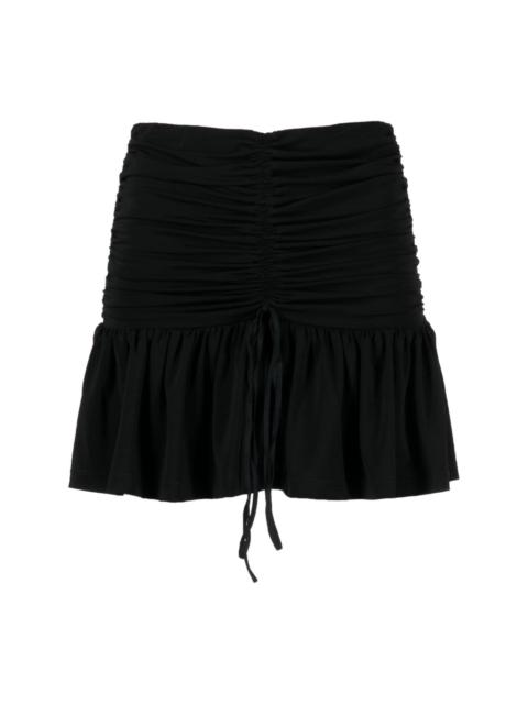 mid-rise ruched miniskirt