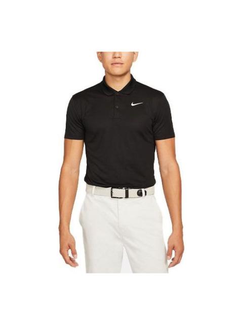 Nike Nike Casual Breathable Solid Color Golf Short Sleeve Polo Shirt Black DH0827-010