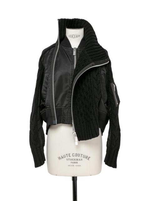 sacai Nylon Twill Mix Knit Blouson