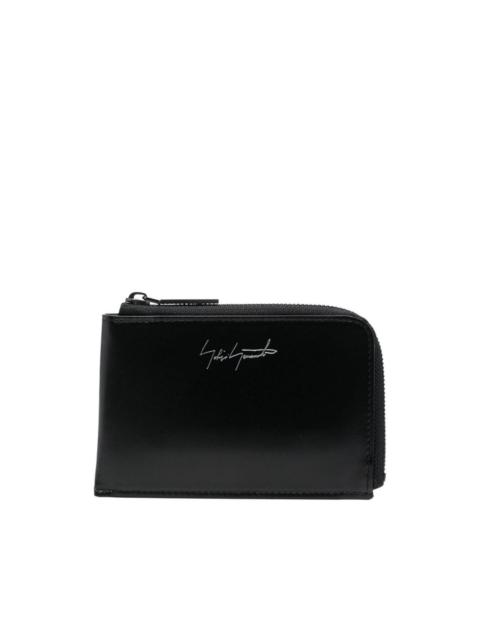 Yohji Yamamoto logo-print leather wallet