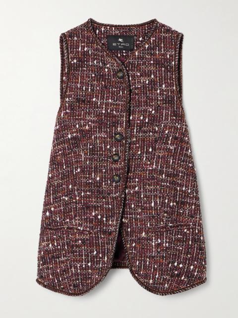 Etro Piped Cotton-blend Tweed Vest