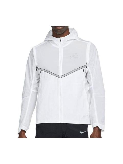 Nike Nike Solid Color Woven Water Repellent Sports Hooded Jacket White DM4774-100
