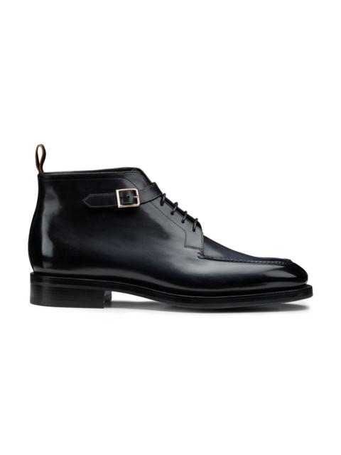 Santoni Men's grey leather ankle boot