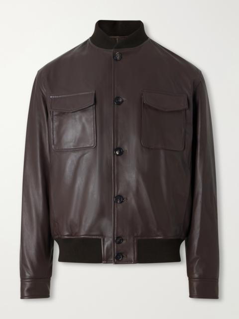 SLOWEAR Montedoro Leather Bomber Jacket