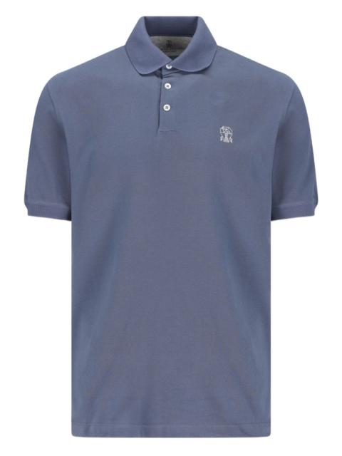 Brunello Cucinelli embroidered-logo polo shirt