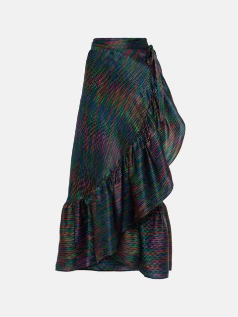 ERES Néon printed silk satin wrap skirt