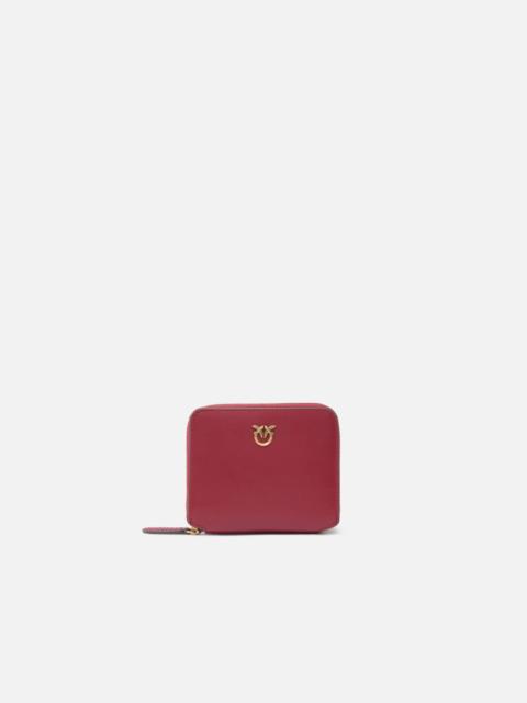 PINKO SQUARE LEATHER ZIP-AROUND PURSE