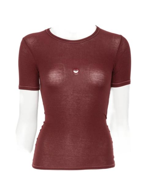 BASERANGE Baserange Heart-cutout Ribbed T-shirt
