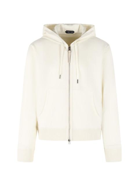 TOM FORD drawstring zip cashmere hoodie