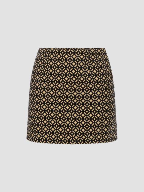 Hill House Home Women's The Hallie Skirt - Black/Gold Geo Floral
